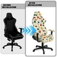 thumbnail image 5 of Xoenoiee Colorful Dog Paw Pattern Gaming Chair Cover with Armrest Cover, Stretchable Fabric Computer Chair Seat Slipcovers Fits Most Office/PC Chairs & Racing Style Seats, Machine Washable, 5 of 7