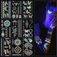 thumbnail image 1 of Neon Tattoos, Adhesive Tattoos, Temporary Make-Up UV Body & Face Painting Tattoo Sticker for Women Men, Accessory for Black Light UV Party Festivals 8, 1 of 4
