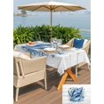 thumbnail image 5 of Outdoor Tablecloth with Umbrella Hole for Patio/Picnic/Party/Camping, Summer Coastal Waterproof Table Cloth Rectangle Table Cover Washable, Sea Ocean Marine Conch Starfish Coral Wooden (54"x 80"), 5 of 8
