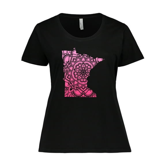 Inktastic Minnesota Silhouette Mandala Women's Plus Size T-Shirt