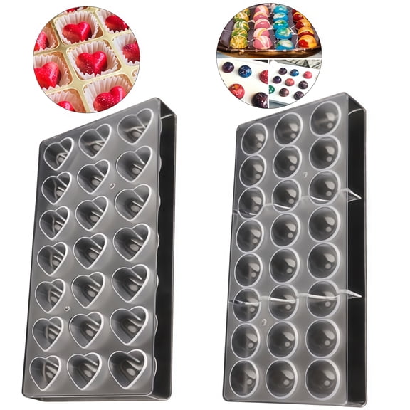 2PCS Transparent Chocolate Mold Set For DIY Baking Tools And Candy Making
