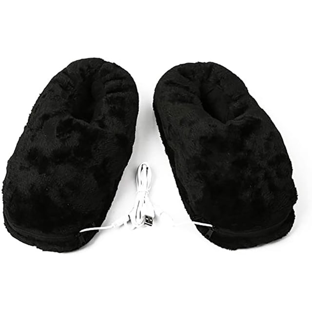 DEBGFS Heated Foot Warmer Electric Heating Booties Slippers TPR Suede USB Charger Electric Heating Booties Slippers Washable Heating Shoes Warmer for Women Men