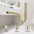thumbnail image 3 of Ayna Decors Antique P Trap in Brass Material, Basin Sink Waste Trap Drain Kit, 3 of 7