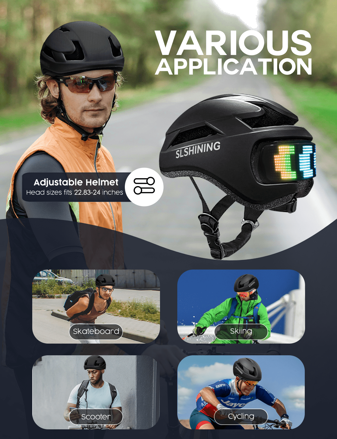 Docgari Bike Helmet with Light - Bike Helmet with
