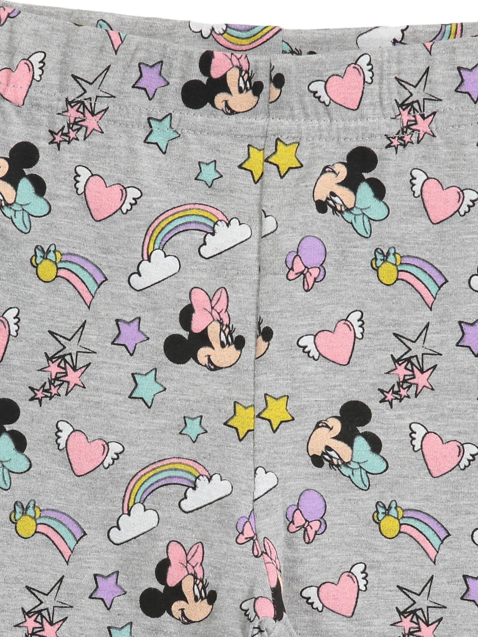 Disney Minnie Mouse Little Girls T-Shirt and Bike Shorts Outfit Set Toddler to Big Kid