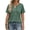 Grey Green, variant on Lace Plus Size Tops for Women V Neck Short Sleeve Blouses Summer Tunic Shirts