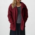 thumbnail image 2 of Htigea Womens Winter Sherpa Fleece Button Jacket Coat Loose Long Sleeve Outwear Today Wine,M, 2 of 6