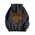 thumbnail image 3 of idosla Jesus Loves You Hoodie Christian Faith Religious God Tops Man Woman Pullover Sweatshirt Longsleeve (Grey, M), 3 of 6