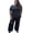 Black (Knee Slit), variant on Women’s Plus Size French Terry Pants Set