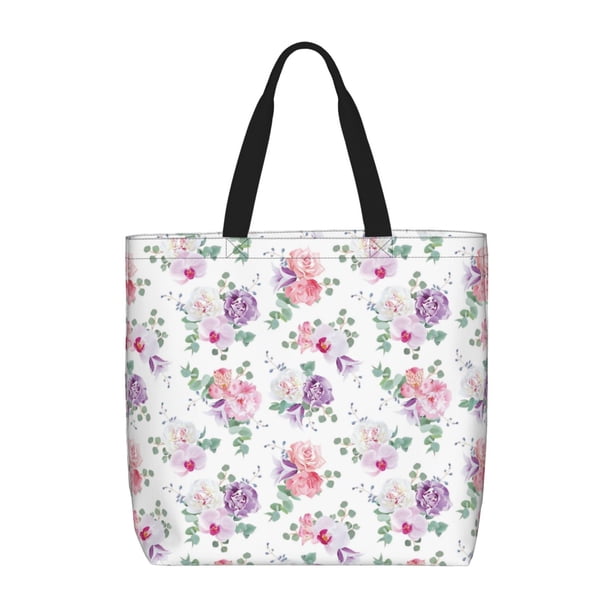 Easygdp Rose Flower B Bolsa Tote para Mujer, Bolso de Hombro para Trabajo, Playa, Viajes, Compras y Supermercado