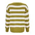 thumbnail image 3 of Gibobby Sueter para mujer invierno punto Suéter de contraste a con cuello en V para mujer, moda de otoño e invierno, informal de punto superior e inferior(Verde,Talla única), 3 of 5