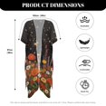 thumbnail image 6 of SCRAWLGOD Cardinal Daisy Moon Print Swimsuit Cover Up for Women Half Sleeve Loose Swimsuit Coverup Breathable Soft Bathing Suit Cover Up for Summer, 6 of 6