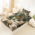 thumbnail image 4 of Manfei Kawaii Bear Twin Sheets,Woodland Animal Print Bedding,Brown,3-Piece,1 Fitted Sheet and 1 Pillowcase, 4 of 6