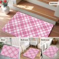 thumbnail image 6 of 2x3 Washable Entryway Rug, White Pink Check Non-Slip Area Rug for Front Door Kitchen Bathroom, Modern Pink Theme Simple Indoor Floor Mat for Home Decor, 6 of 9
