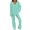 Green#03, variant on Leesechin Clearance Womens Sleepwear Set Two Piece Loungewear Long Sleeve Solid Color Tops with High Waist Pants Baggy Warm Pajama Sets Black M