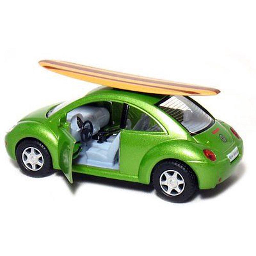 Kinsmart 5" Volkswagen New Beetle w/ Surfboard 132 Diecast Model Toy