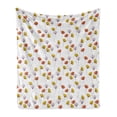 thumbnail image 1 of Floral Soft Flannel Fleece Blanket, Flowers Field Rural Plants Meadow Blooms Growth Harvest Herbs Botanical, Cozy Plush for Indoor and Outdoor Use, 70" x 90", Dark Orange Yellow Plum, by Ambesonne, 1 of 6