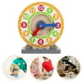 thumbnail image 3 of Wooden Teaching Clock Math Learning Teaching Clock Learning Time Clock Prop, 3 of 6