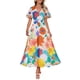 thumbnail image 1 of Vestido midi ZESICA 2025 con cuello en V floral de verano para mujer, 1 of 1