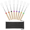 thumbnail image 1 of Bâtons de Rôtissage de Guimauve à Large Application, Fourchettes en Acier Rétractables pour Cuisine Extérieure, Bâtons de Smores Extensibles avec Poignée en Bois, 32 Pouces, Sûrs pour Enfants et Sac Portable, 1 of 6