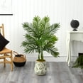 thumbnail image 3 of Nearly Natural 46" Areca Palm Artificial Tree in Floral Print Planter (Real Touch), 3 of 3