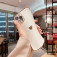 thumbnail image 4 of For iPhone Case,Cute Glitter Plating Loving Heart Pattern Side Print Design for Girls Women,Luxurly Screen Camera Protection Shockproof Soft Bumper Silicone Cover, 4 of 5
