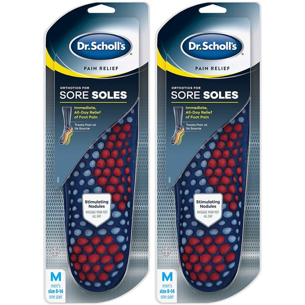 2 Pack of Dr. Scholl's Orthotics for Sore Soles Pain Relief Insoles Sizes 814, 1 Pair