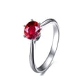 thumbnail image 1 of Round 1 Carat Ruby and Diamond Solitaire Engagement Ring for Women in 10k White Gold affordable ruby & diamond engagement ring, 1 of 2