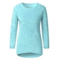 thumbnail image 2 of Innerwin Tricot Tops Manches Longues Femmes Pull-Over Col Rond Blouse de Tunique Sky Blue M, 2 of 6