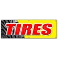 thumbnail image 1 of 72" Tires Banner Sign Sale Name Brand Rotation Wheels Oil Change Balance Repair Flat, 1 of 4