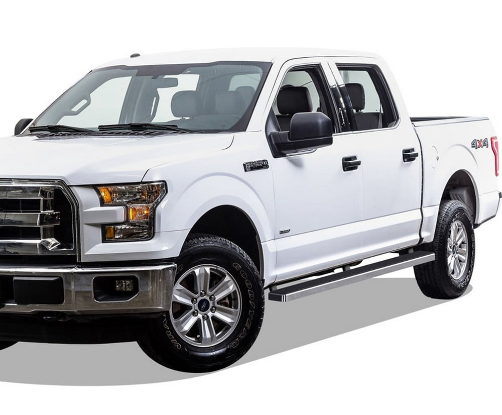APS Running Boards 5in Compatible with Ford F150 2015-2026 SuperCrew Cab & F150 Lightning 2022-2026 & F-250 F-350 Super Duty 2017-2026 Crew Cab 304 Stainless Steel (Nerf Bars Side Steps Side Bars)