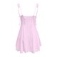 thumbnail image 5 of Mini vestido sin mangas y sin espalda con volantes en capas para mujer - Color liso, tirantes con lazo, cierre con cremallera - Adecuado para fiesta/playa - Tallas S-XL, 5 of 5