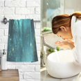 thumbnail image 7 of Yayeee 2 Pack Hand Towels for Bathroom 100% Cotton 16" x 28" Soft Absorbent Kitchen Towel, Magical Forest, 7 of 7