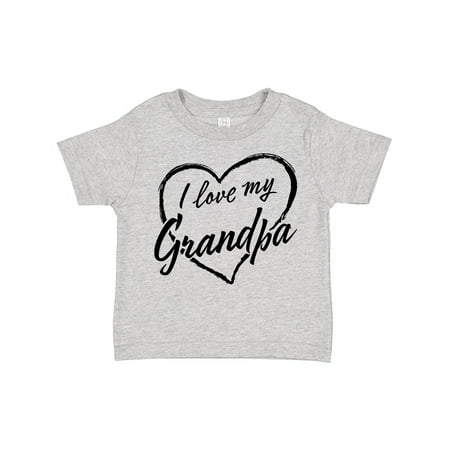 

Inktastic I Love My Grandpa in Black Chalk Heart Gift Toddler Boy or Toddler Girl T-Shirt