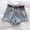 Light Blue, variant on Blmnix Plus Size Women Shorts Cut-off Jean Shorts Short High White Womens Shorts Casual,L