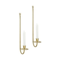 ABODELINE Metal Wall Candle Sconce Holder Set of 2 Wall Mount Candle Holder Pillar Holder Brass Modern Wall Candle Sconces Hanging for Living Room Farmhouse Fireplace Wedding