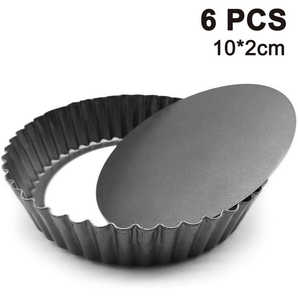 6pcs Nonstick Tart Pan with Removable Bottom, Removable Loose Bottom
