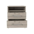 thumbnail image 3 of Nightstand 20"H,Bedside Table with Removable Two Drawers,Metal Handles Bedroom Furniture,Night Stand for Bedroom,Office Gray, 3 of 5