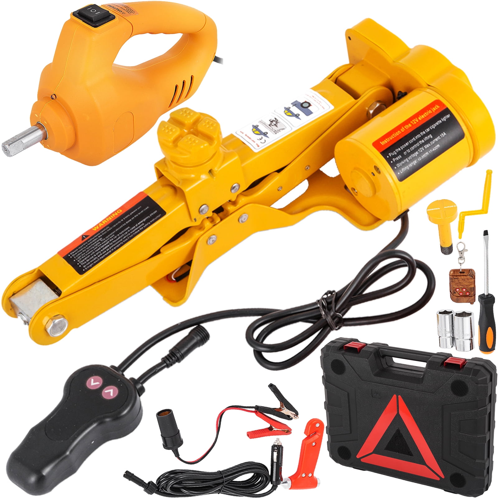 12V DC 3T Electric Hydraulic Floor Jack Lift Lifting Set with Impact Wrench 