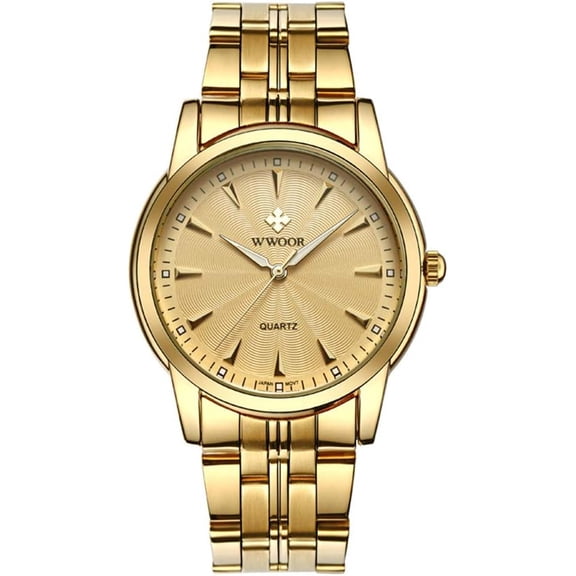 Watch Brands New Simple Men's Stainless Steel Fashion Wrist Watch Waterproof Casual Analog Quartz Watch (Gold & Blue & Black)