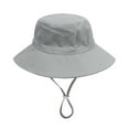 thumbnail image 4 of Besolor Toddler Baby Sun Hat Boy Girl Summer Cotton Bucket Hat Kids Adjustable Sun Protection Wide Brim Beach Hat, 4 of 9