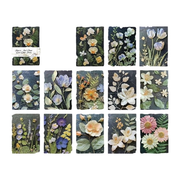 23Sheets Retro Scrapbooking Sheets Embossed Flower Paper for Scrapbooking Photo Album Journal Notebook