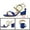 Blue White, variant on Unique Bargains Women's Slingback Block High Heel Sandals