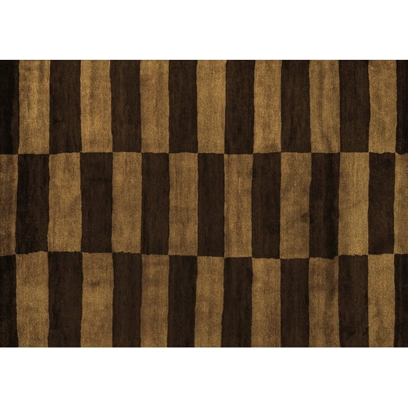 Ahgly Company Indoor Rectangle Abstract Brown Modern Area Rugs, 7' x 10'