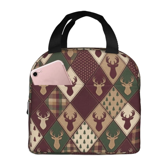 Deer Lunch Box For Women Insulated Animal Lunch Bag Cooler Reusable Large Containers Lunchbox For Women Men Work Office Travel Picnic