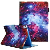 Allytech Case Cover for Apple iPad 9.7 6th 5th Gen 2018/2017/ iPad Air 9.7 1st 6nd Gen, PU Leather Folio Flip Stand Shockproof Auto Sleep Wake Inner TPU Back Cover with Pencil Holder, Galaxy