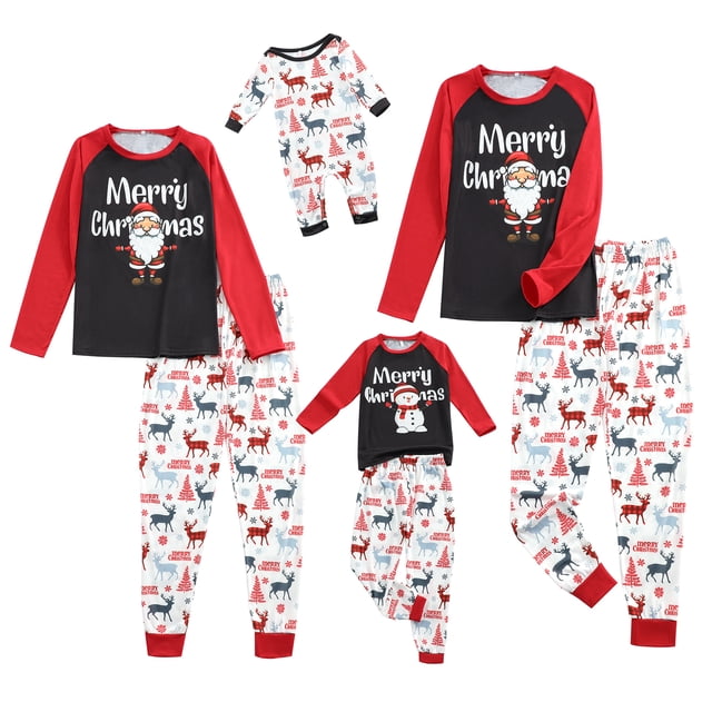 Diconna Tenue de Noël Parent-Enfant, Pyjama/combinaison à Manches Longues