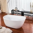 thumbnail image 6 of Kingston Brass VTRS592928 59" Acrylic Oval Single Slipper Freestanding Tub with Drain, Glossy White, 6 of 10
