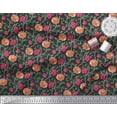 thumbnail image 3 of Soimoi Cotton Duck Fabric Leaves & Dahlia Floral Printed Craft Fabric by The Yard 42 Inch Wide, 3 of 3