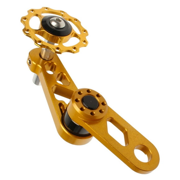 Yuarrent Convertidor de placa tensora de de bicicleta plegable, bielas, desviador trasero de montaña para ciclismo, polea de guía de Ciclismo Oro
